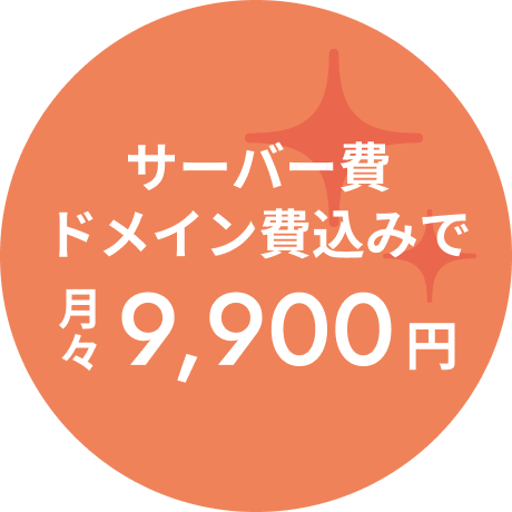 サーバー費ドメイン費込みで月々9,900円